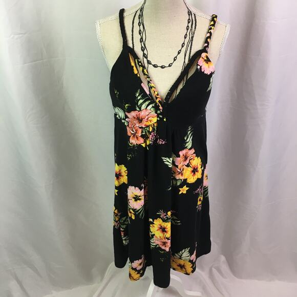 Derek Heart Floral Dress Black Yellow S Juniors - Picture 13 of 14